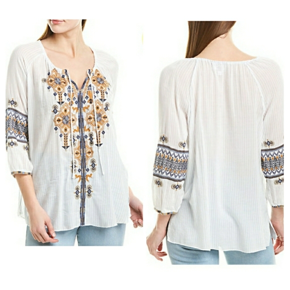 Johnny Was women’s Amika Peasant boho Blouse size Small - Picture 4 of 14